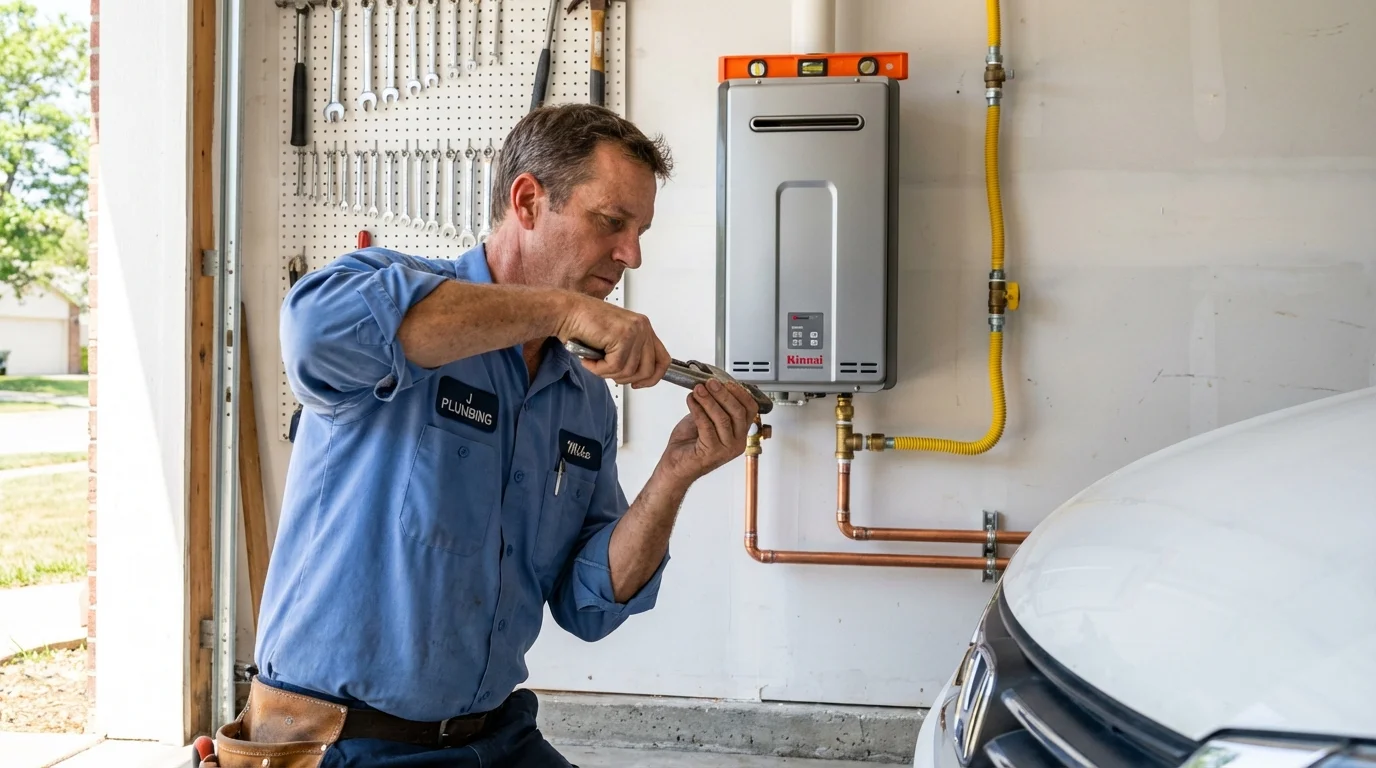 Tankless water heater installation by a Johns Plumbing LLC plumber in Lone Pine